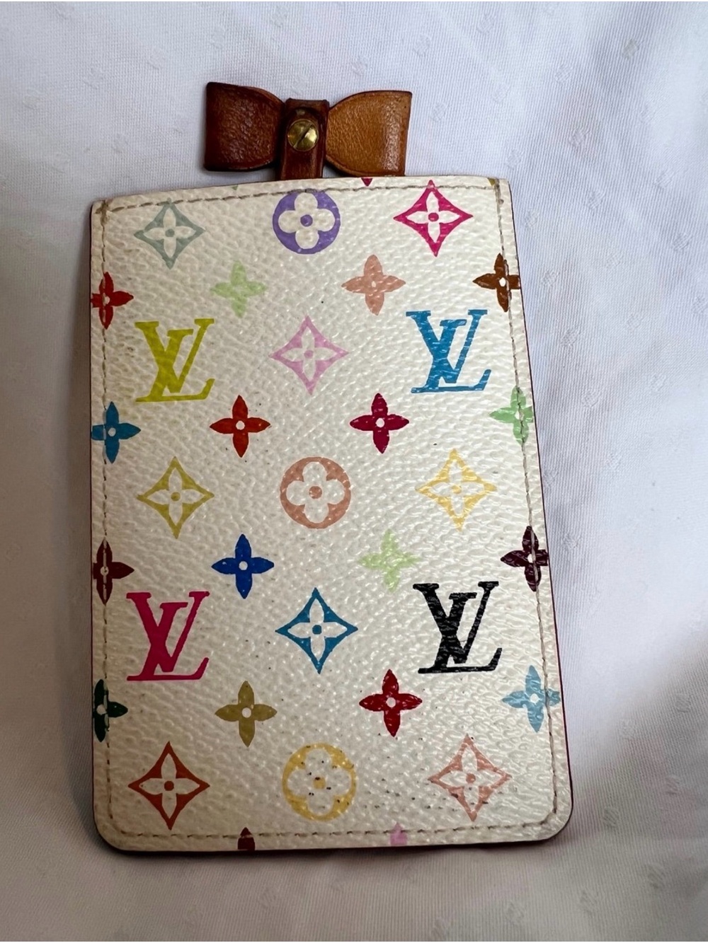 Louis Vuitton White Multicolor Monogram Card Sleeve and Mirror - Picture 3 of 7